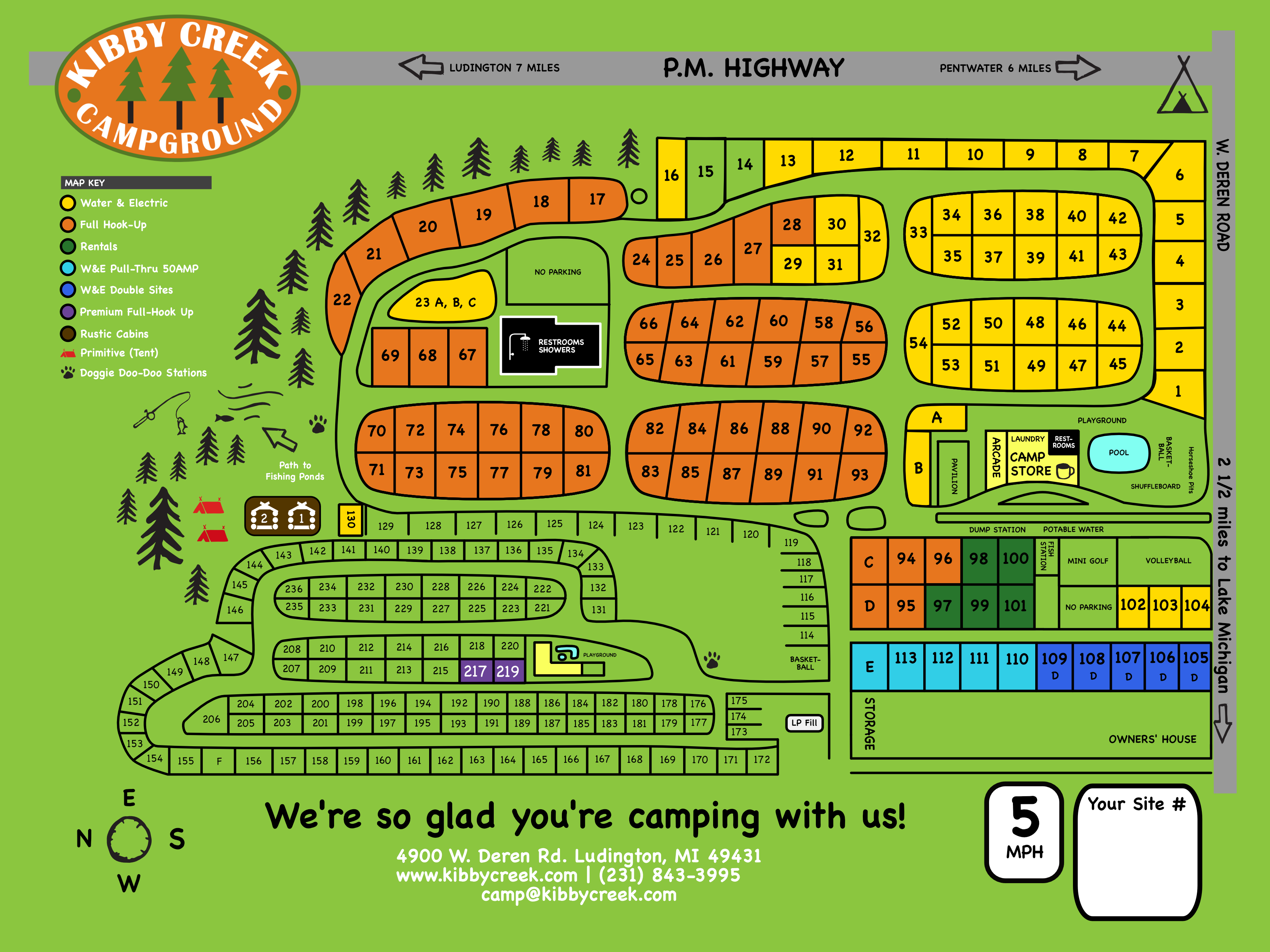 Campsite Map - Kibby Creek Campground