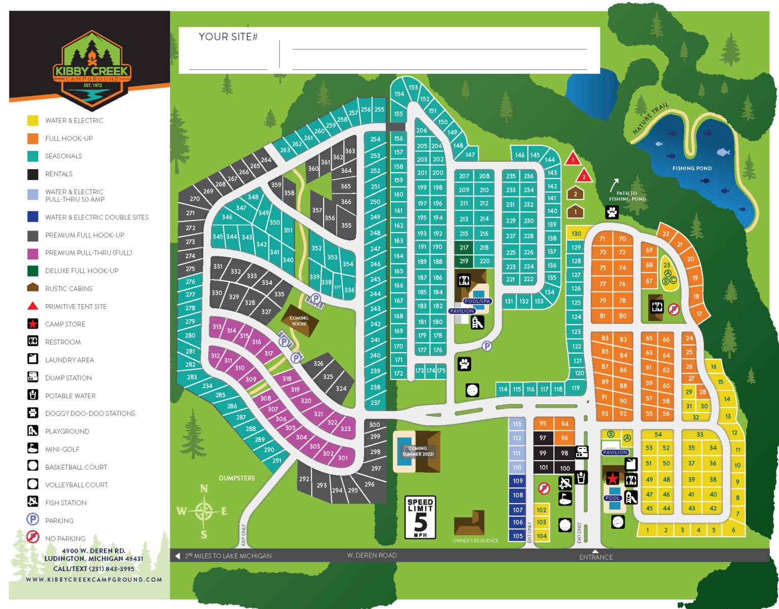 Campsite Map - Kibby Creek Campground