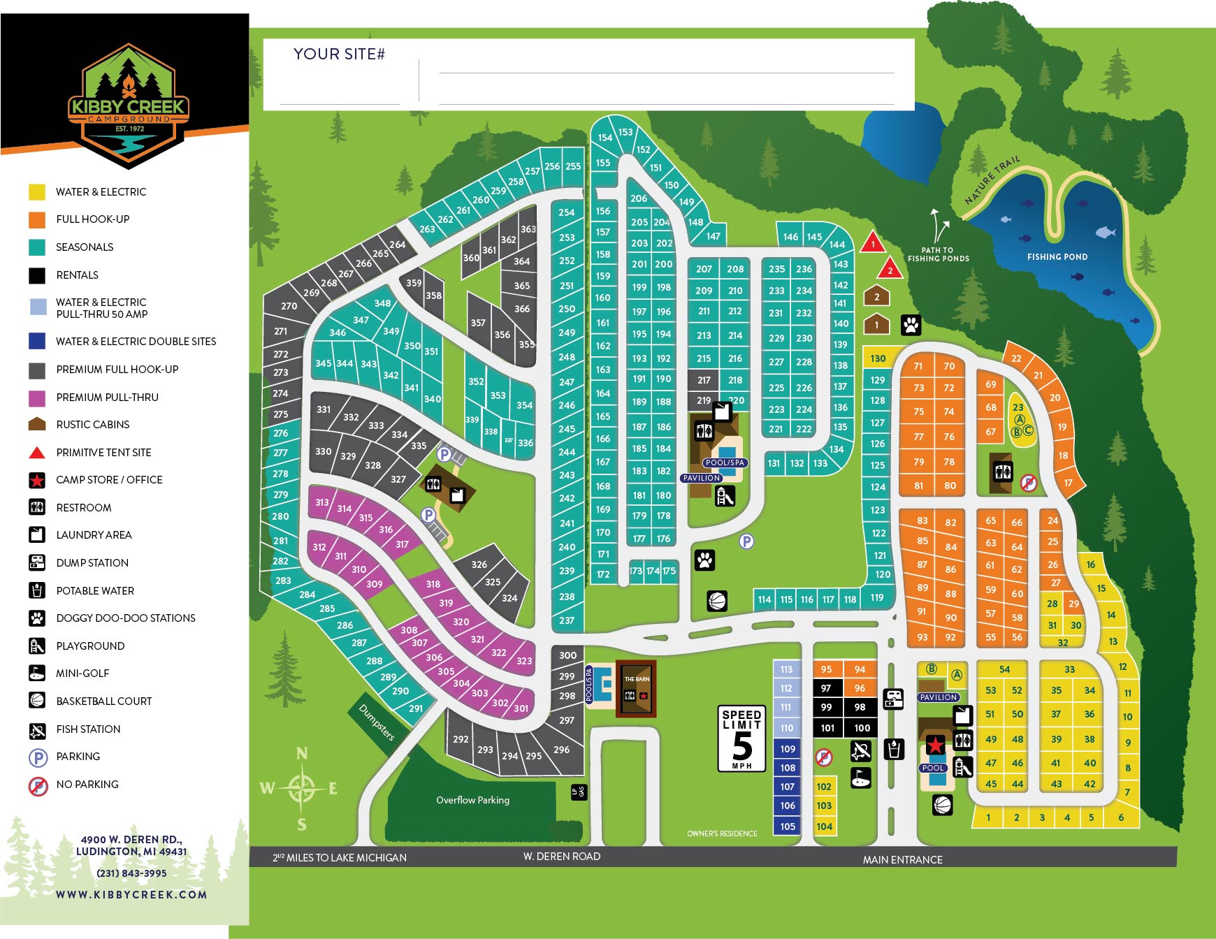 Campsite Map - Kibby Creek Campground